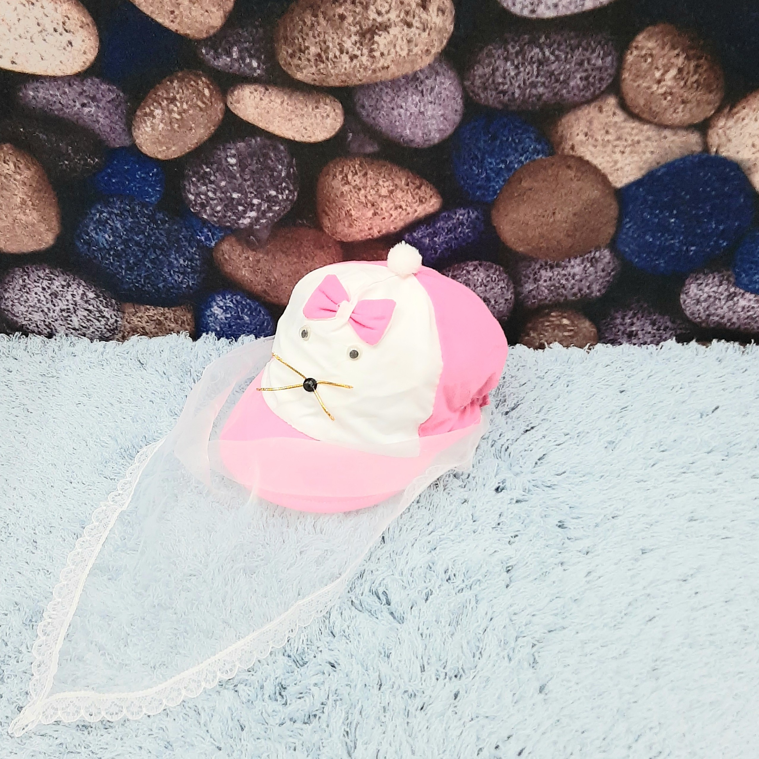 Mũ có voan cho bé sơ sinh dưới 3 tháng