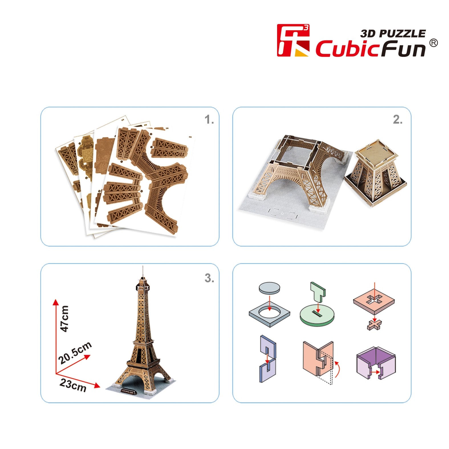 Mô hình giấy 3D CubicFun - Eiffel Tower (France) C044h