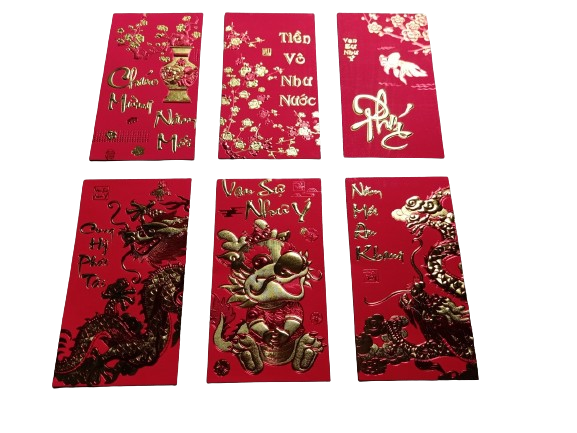 Bao Lì xì set 6 bao Tết Giáp Thìn 2024
