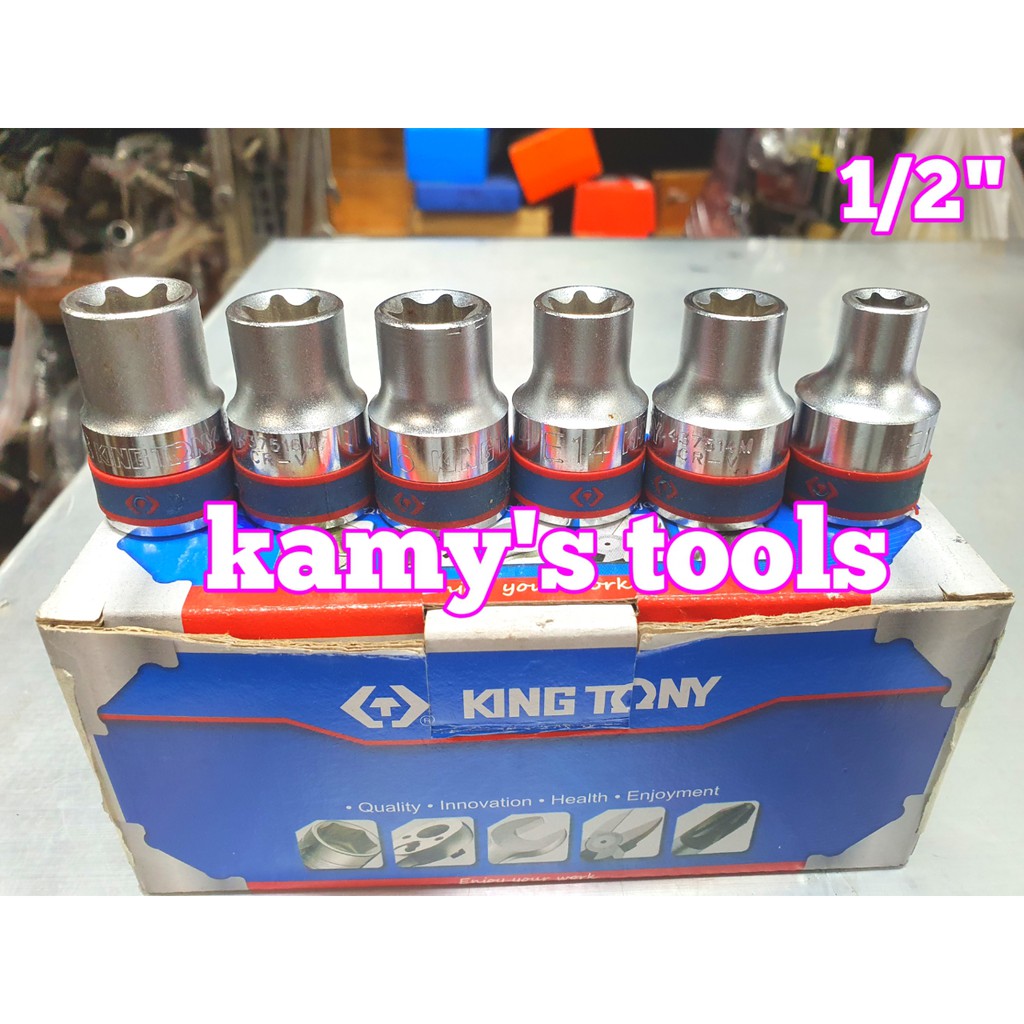Đầu tuýp E Kingtony lỗ 1/2" model 4375 đủ size (bán lẻ từng cục)