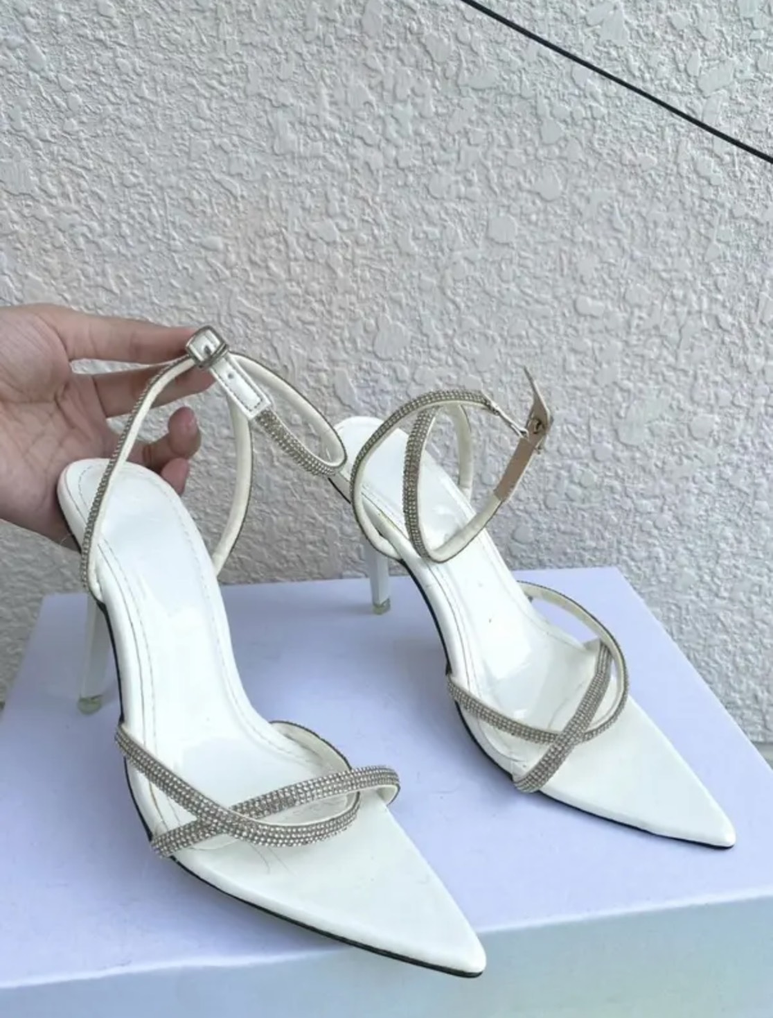 GIÀY CAO GÓT NỮ 10 PHÂN GÓT NHỌN ĐÍNH ĐÁ SANG TRỌNG