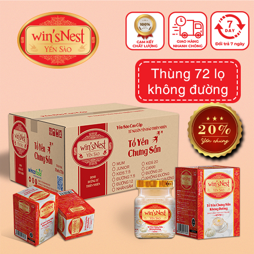 20% Yến Sào cao cấp win'snest Tổ Yến Chưng Sẵn Không Đường