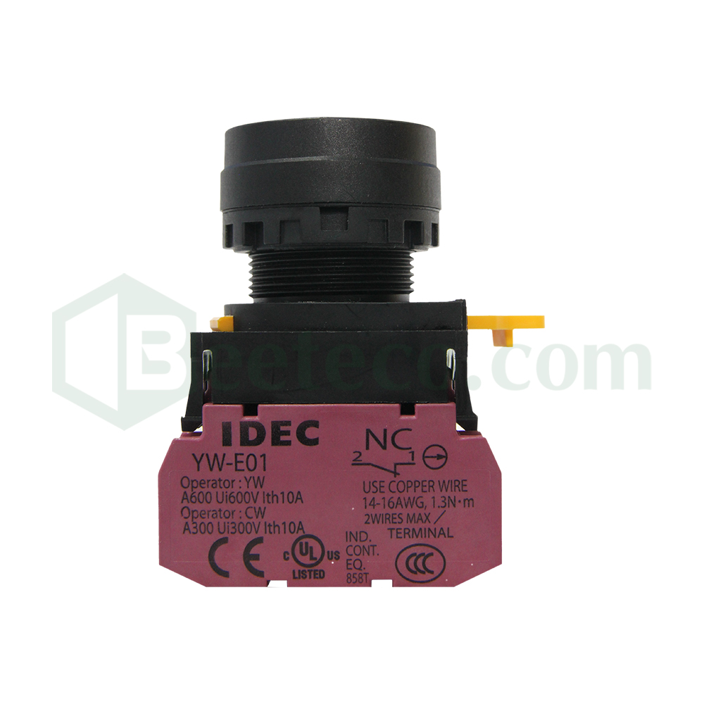 YW1B-A1E: Nút nhấn Idec phi 22, không đèn, loại nhấn giữ