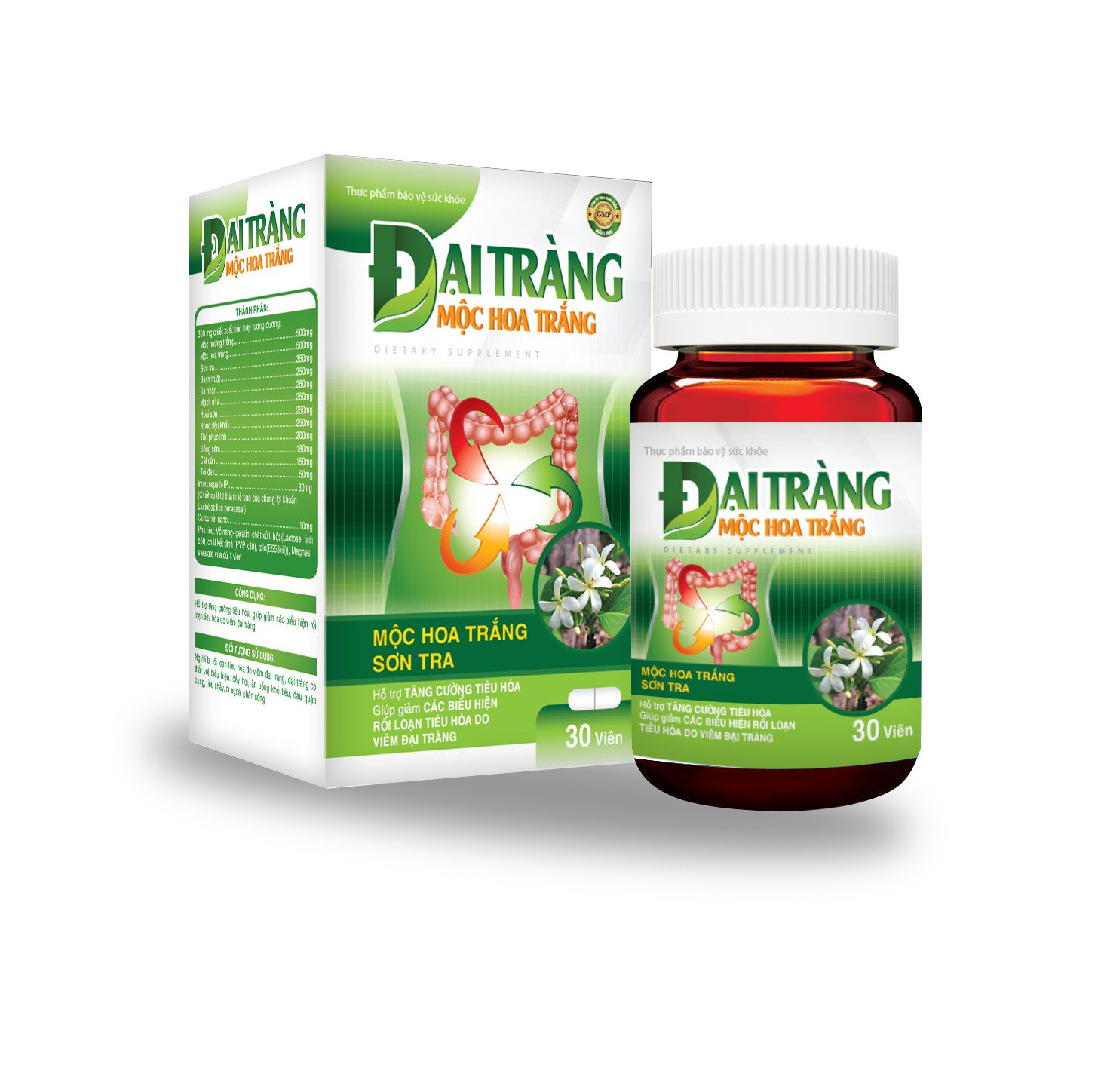 Viên Uống Đại Tràng Mộc Hoa Trắng Sơn Trà- hỗ trợ làm giảm các triệu chứng viêm đại tràng, rối loạn tiêu hóa, kích thích tiêu hoá.