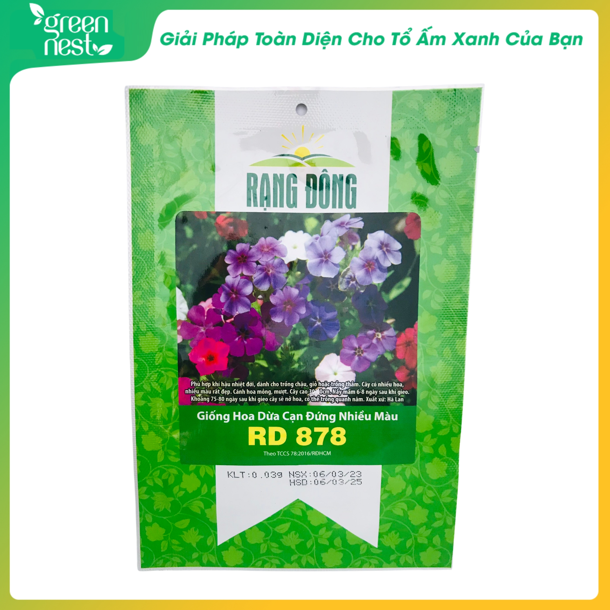 Hạt giống dừa cạn đứng nhiều màu rd 878 - 0.03g