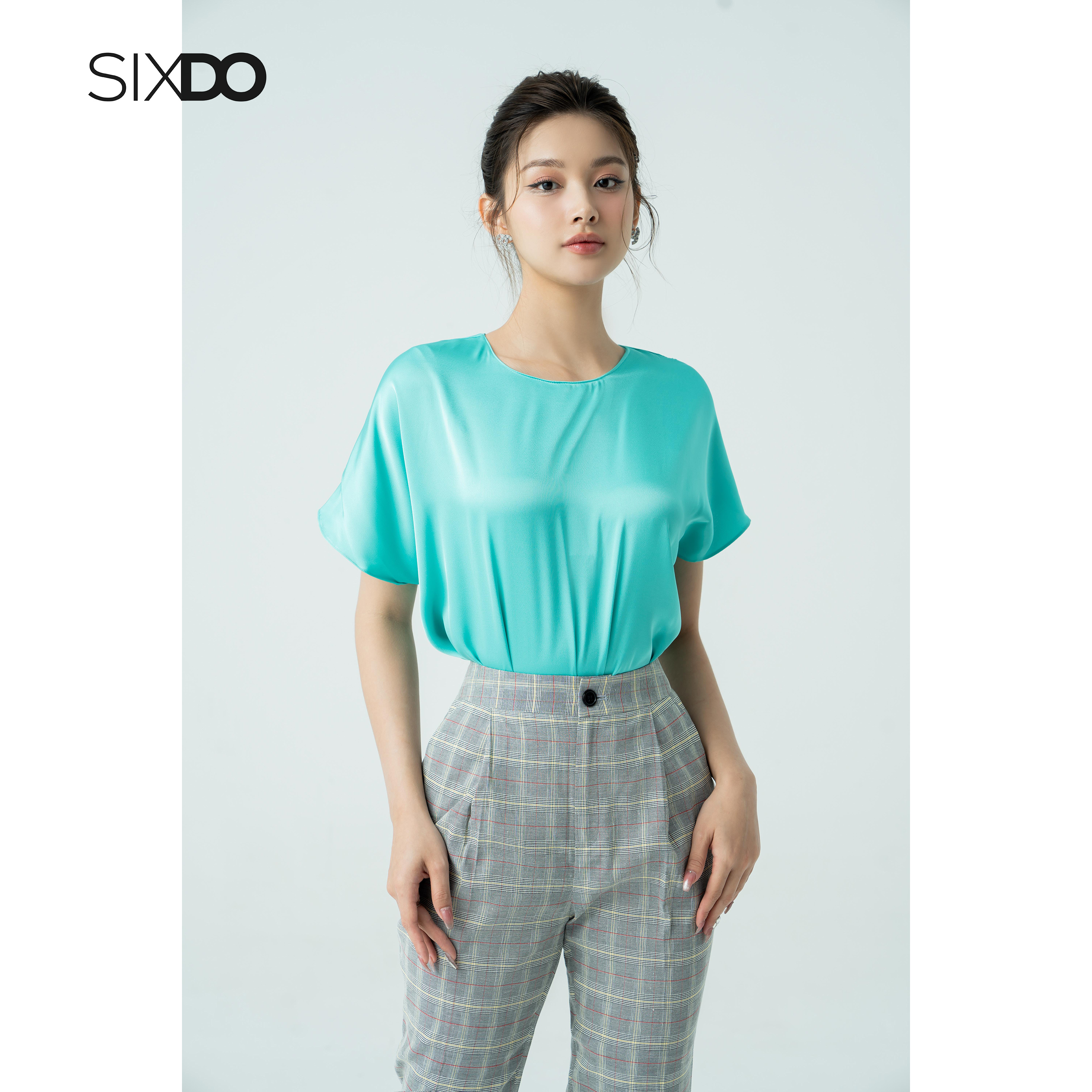 Áo lụa côc tay cổ tròn thời trang SIXDO (Batwing Silk Top)