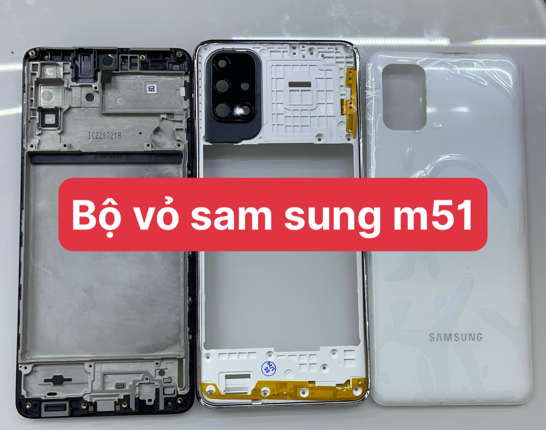 Bộ xương vỏ zin mới sam sung M51 kèm kính camera phím bấm