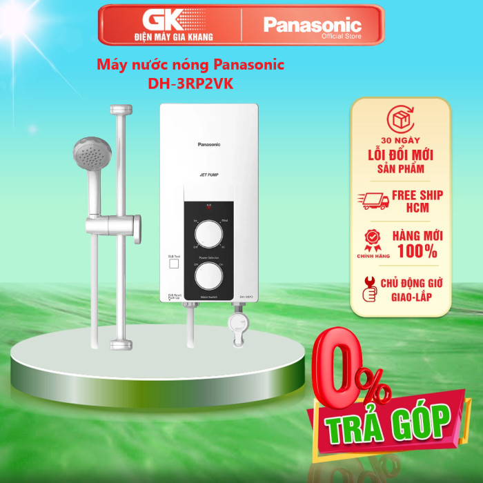 Máy nước nóng Panasonic DH-3RP2VK - Làm nóng trực tiếp - Cảm biến lưu lượng nước - Vỏ máy chống nước IP25 - Bảo hành 12 tháng - GIAO TOÀN QUỐC - FREESHIP HCM