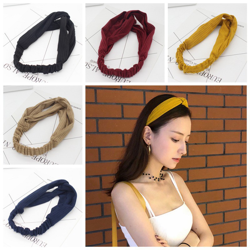 [HCM]Phụ kiện tóc băng đô turban nữ gân chất liệu thun thời trang hàn quốc dễ thương