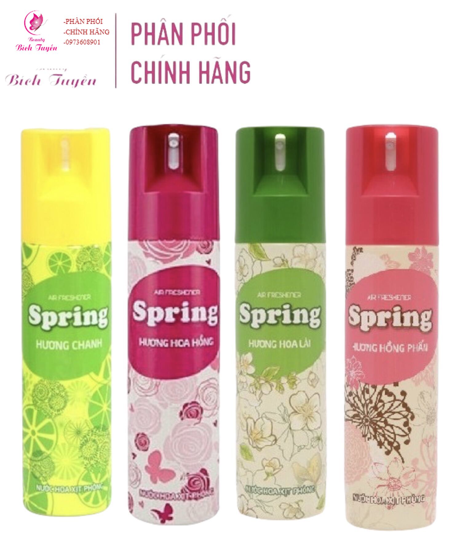 Xịt phòng Spring nhiều mùi hương 280ml