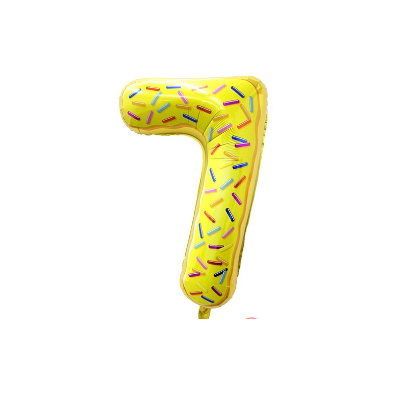 Bóng số sinh nhật họa tiết bánh donut (80cm)