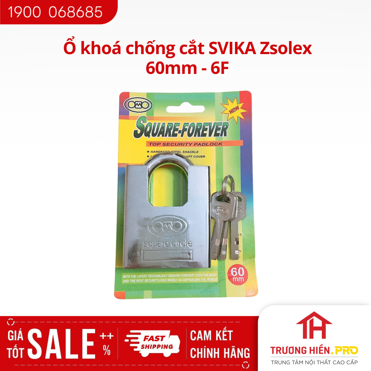 Ổ khóa chống cắt svika zsolex 60mm - 6f - hàng chính hãng
