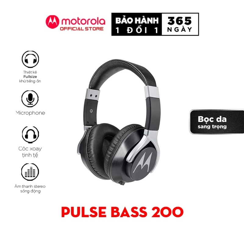 Bảng giá Tai nghe chụp tai có dây Motorola Pulse Bass 200 Wired Single - có mic đi kèm Phong Vũ