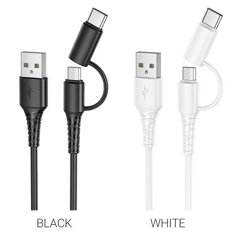 Cáp 2 in1 Micro/Lightning và  Micro/Type C HOCO X54