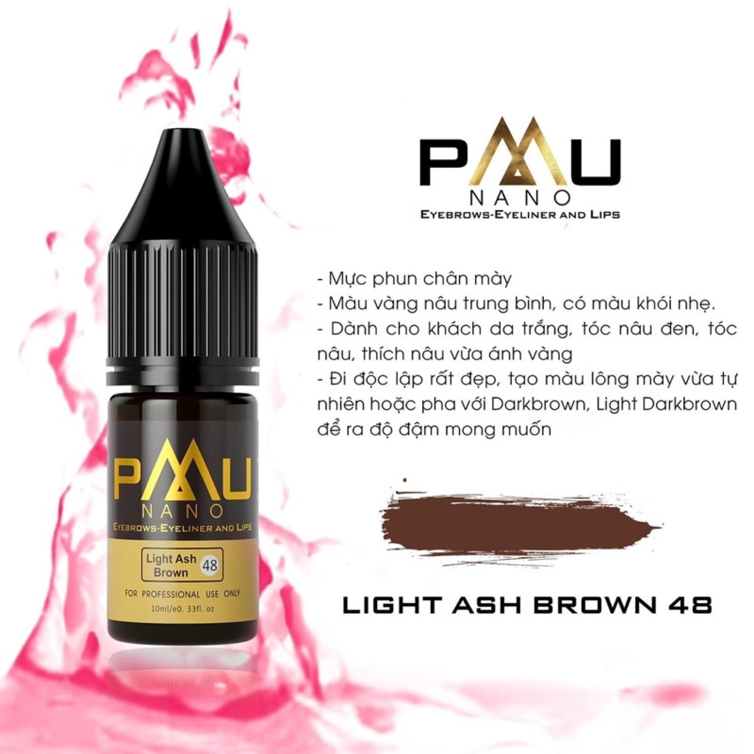 [CHÍNH HÃNG] Mực Nano PMU Cao Cấp Phun Xăm Mày Môi Mí-10ml