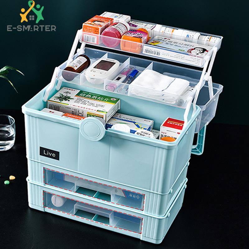 INSOUND Medicine Box Cabinet Separate Compartments Locking Prescription