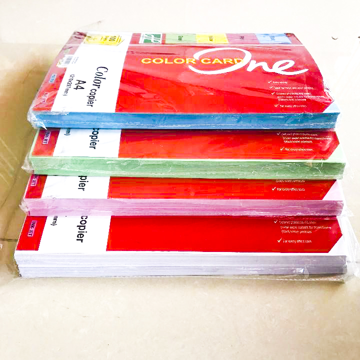 Giấy bìa màu A4 (Combo 1 tập 100 tờ)