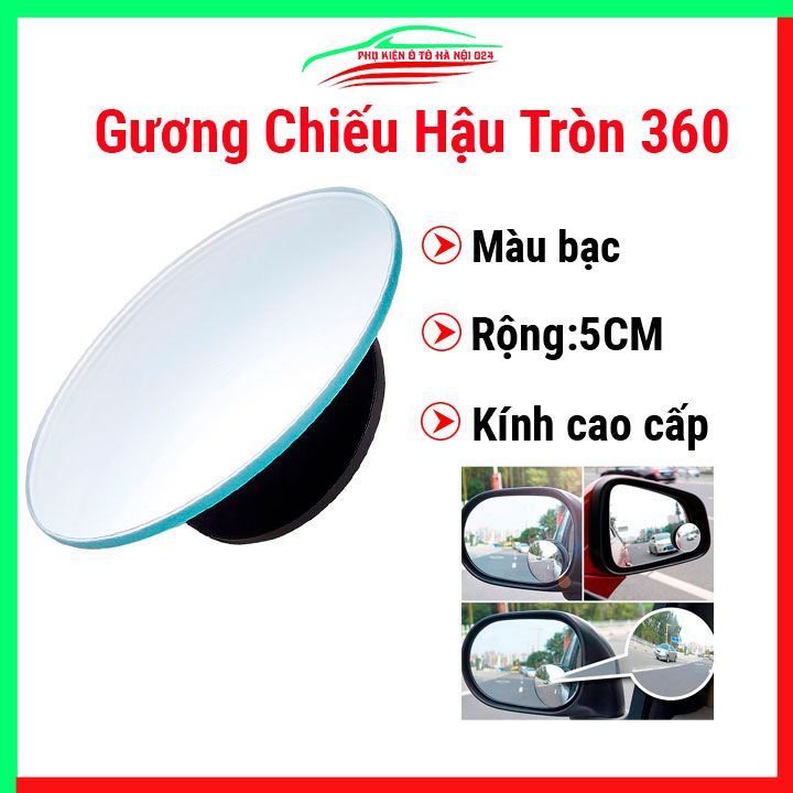 Gương tròn nhỏ gắn gương chiếu hậu xoay 360 độ điều chỉnh điểm mù ô tô mở rộng tầm nhìn