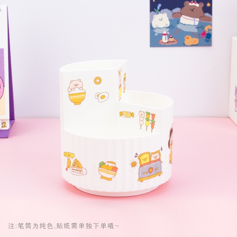 Ống cắm bút 3 ngăn xoay 360 cỡ lớn tini ob360