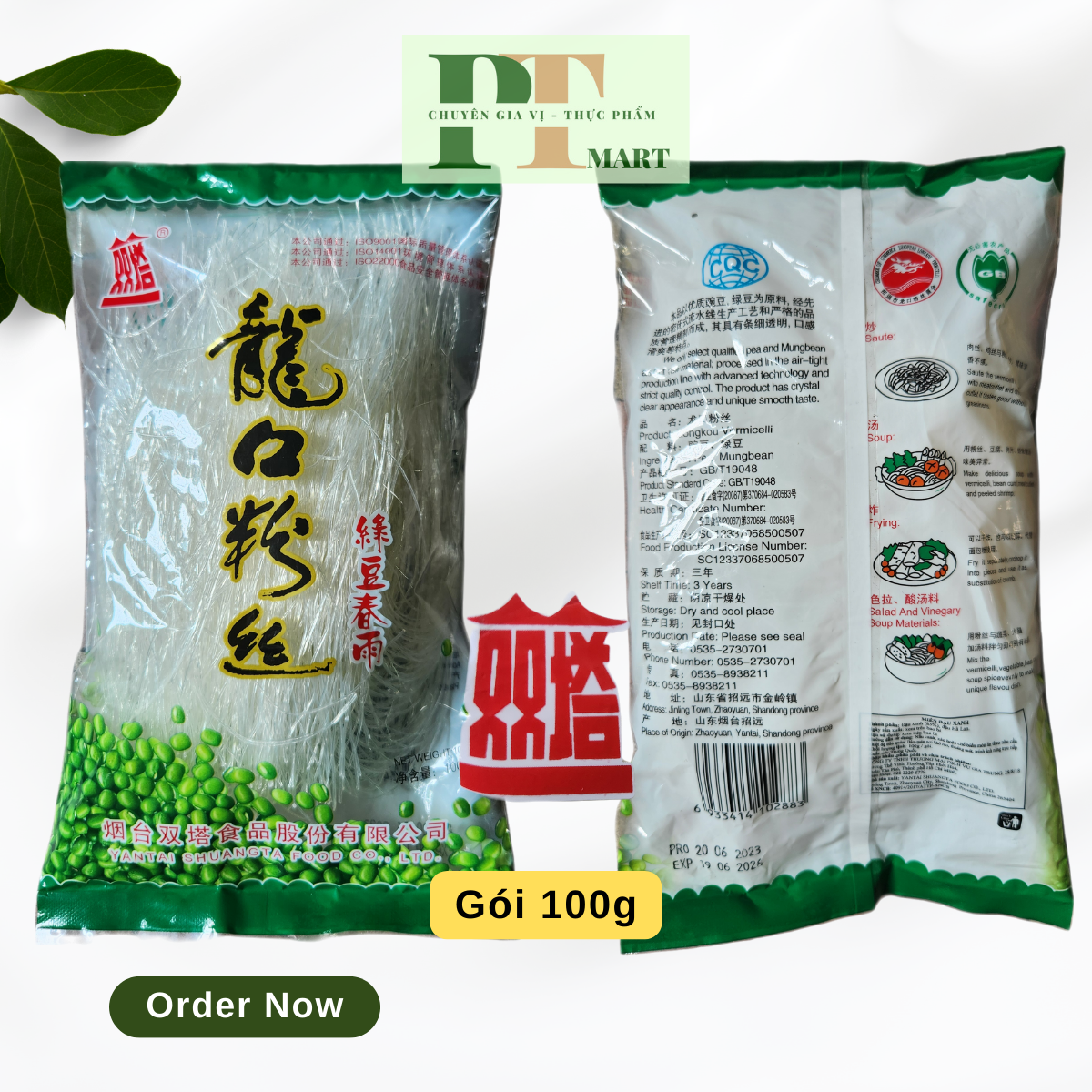 200g Bún tàu (Miến) Khô Đậu Xanh hiệu Tháp Đôi