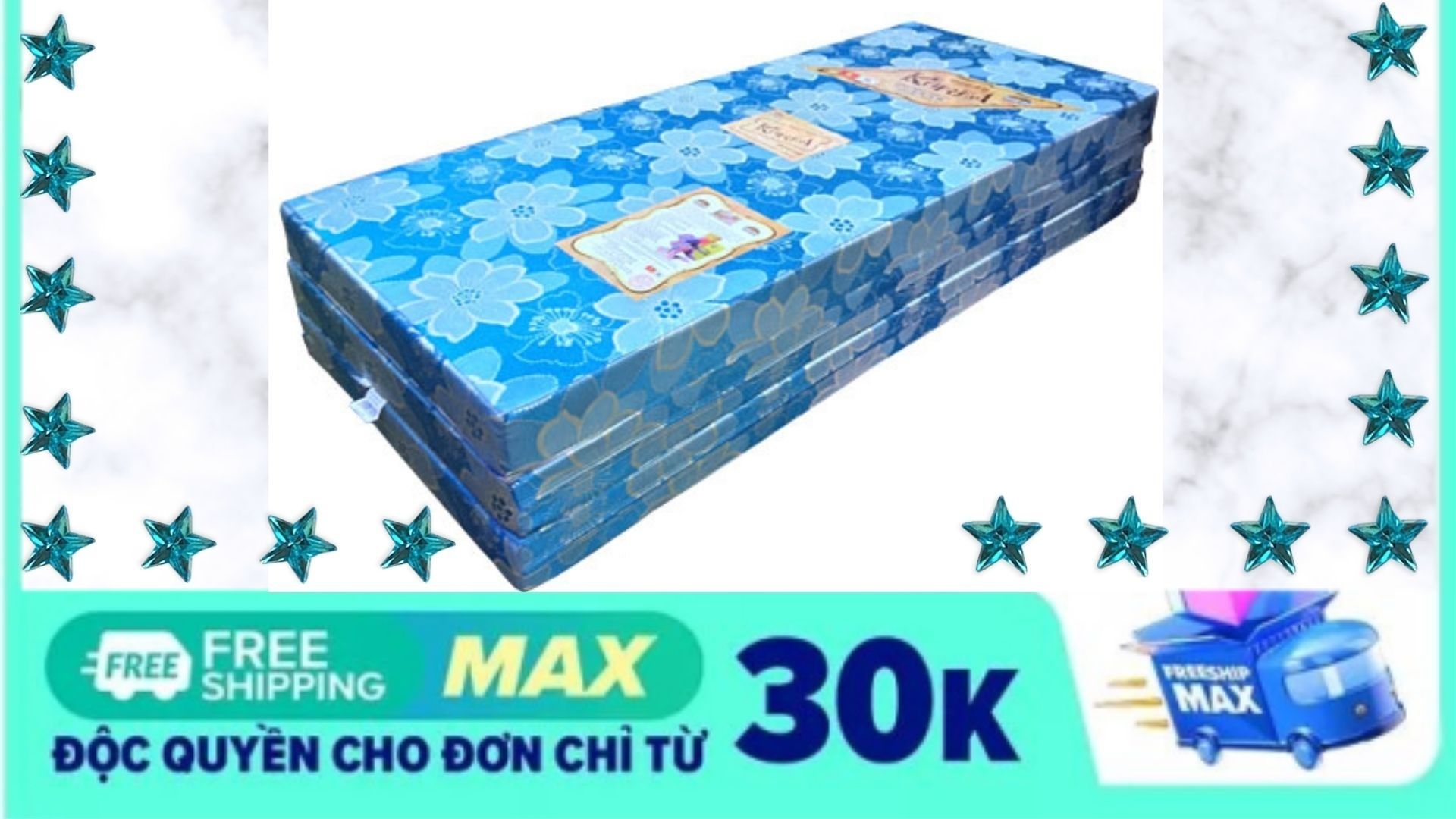 Nệm bông ép gấp 3 cao cấp- HÀN QUỐC 1M6 X 2M X 5CM QUÀ 7 MÓN