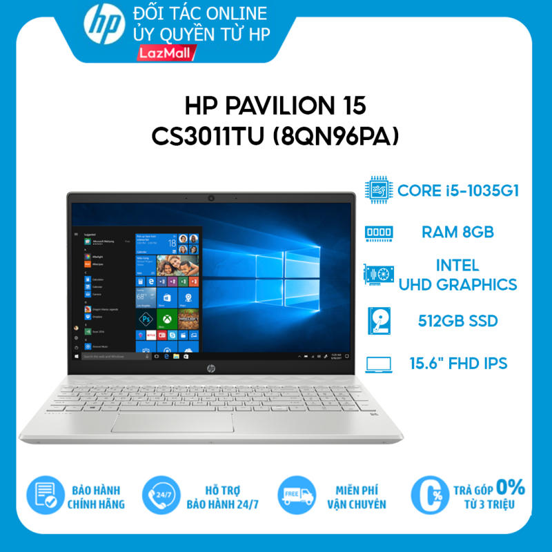 Bảng giá [HPNOV3M Giảm 3 triệu] Laptop HP Pavilion 15-cs3011TU (8QN96PA) i5-1035G1 | 8GB | 512GB | Intel UHD Graphics | 15.6 FHD | Win 10 Phong Vũ