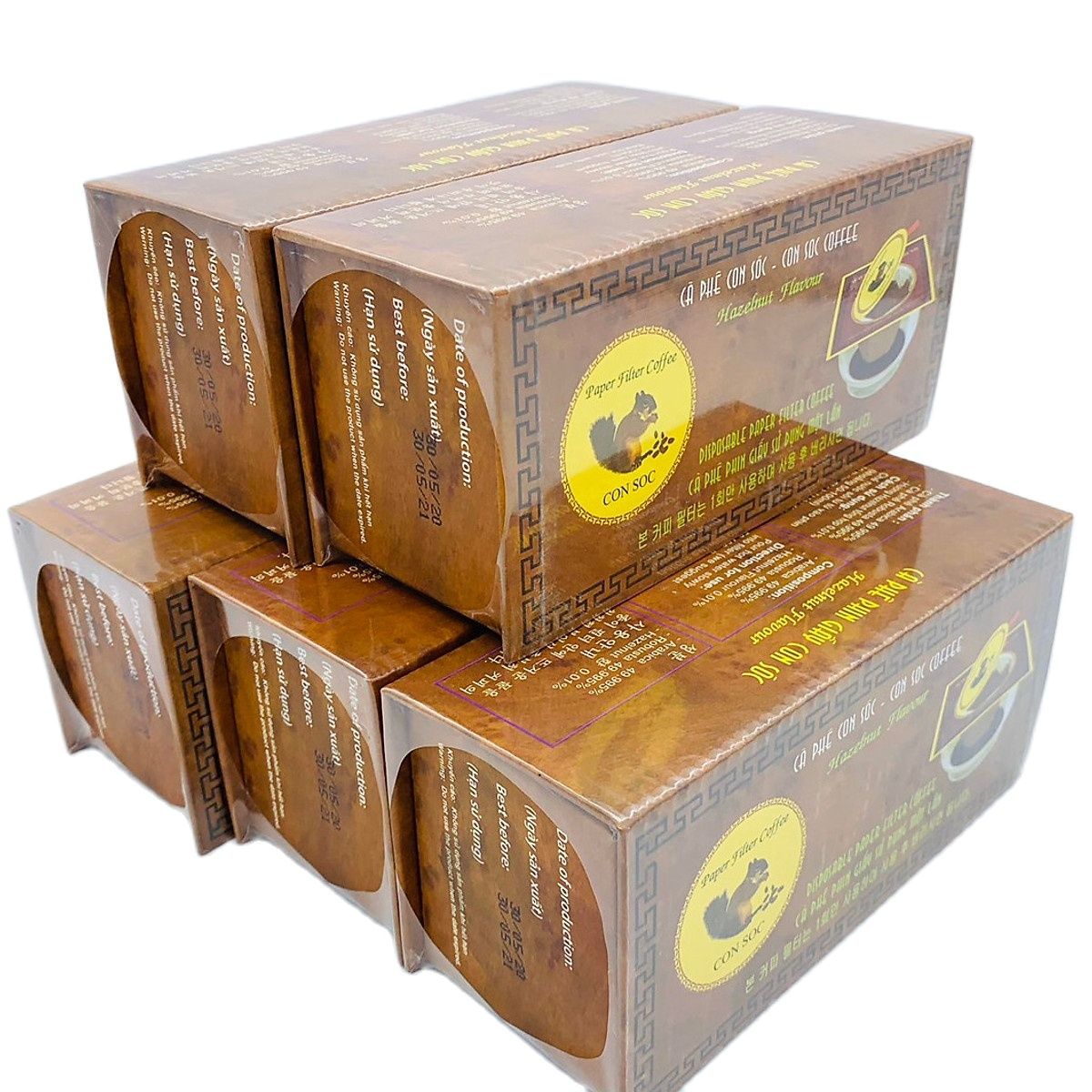 Combo 5 Hộp Cà phê Con Sóc Phin Lọc Đơn Nâu