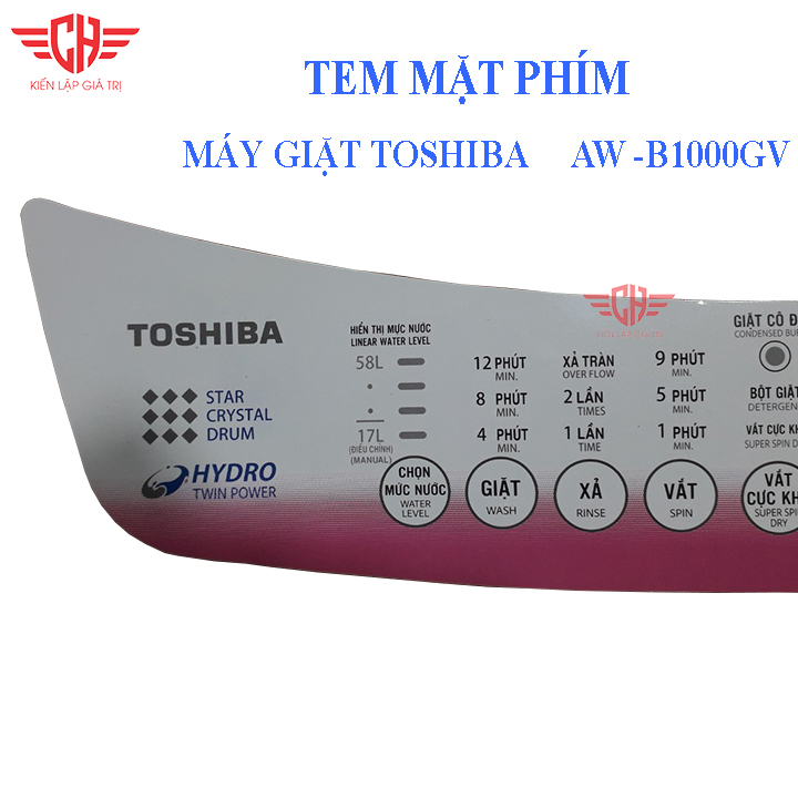 Tem phím máy giặt Toshiba B1000
