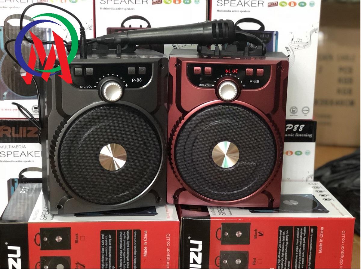[HCM]LOA KARAOKE BLUETOOTH RUIZUI P-88 TẶNG MIC DÂY