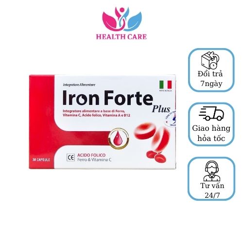 Viên uống bổ sung sắt, vitamin c giảm thiếu máu do thiếu sắt iron forte plus