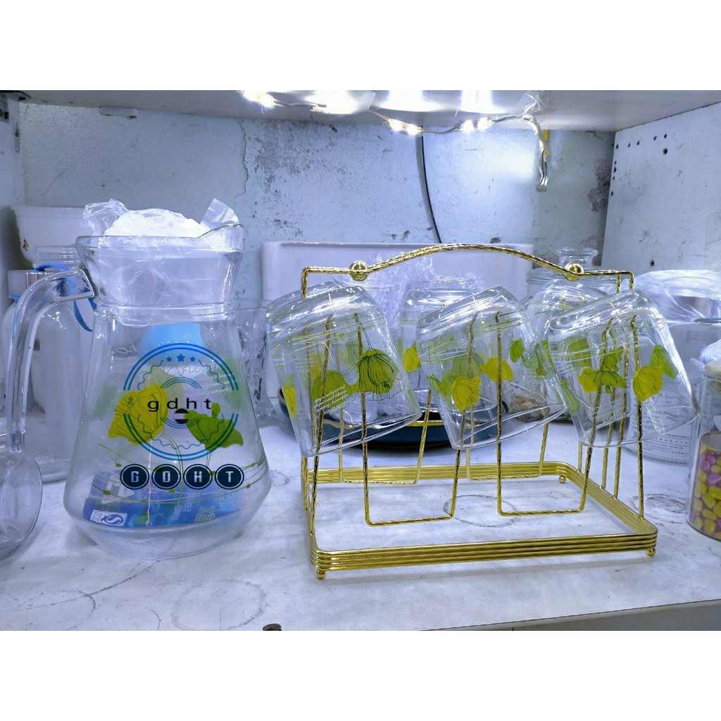 Bộ bình 6 cốc thủy tinh