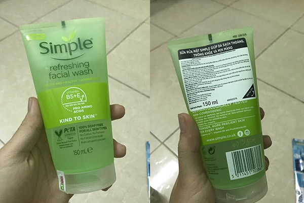 [mẫu mới] Sữa rửa mặt dạng gel Simple Refreshing 150ml