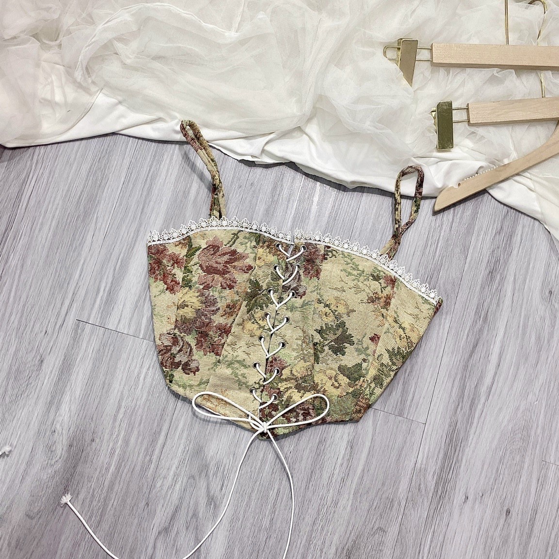 Áo 2 Dây Thổ Cẩm Đan Dây Kèm Mod Ngực - UT04A22