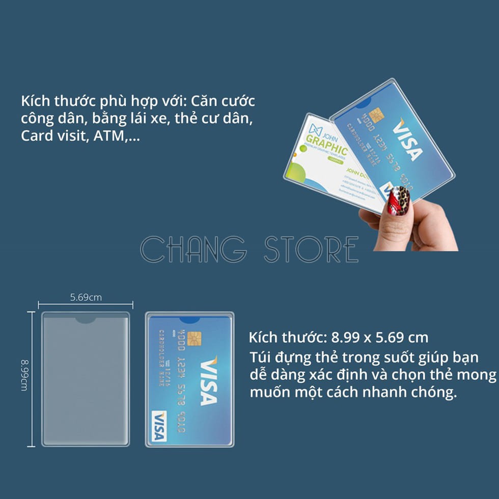 Combo 30 Túi đựng thẻ căn cước công dân, bằng lái xe, ATM, Card visit, CMND ,vỏ bọc thẻ căn cước bằng lái xe thẻ tín dụng