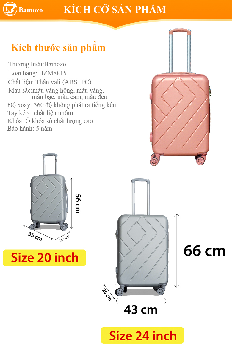 Vali kéo du lịch  Bamozo 8815 20 inch