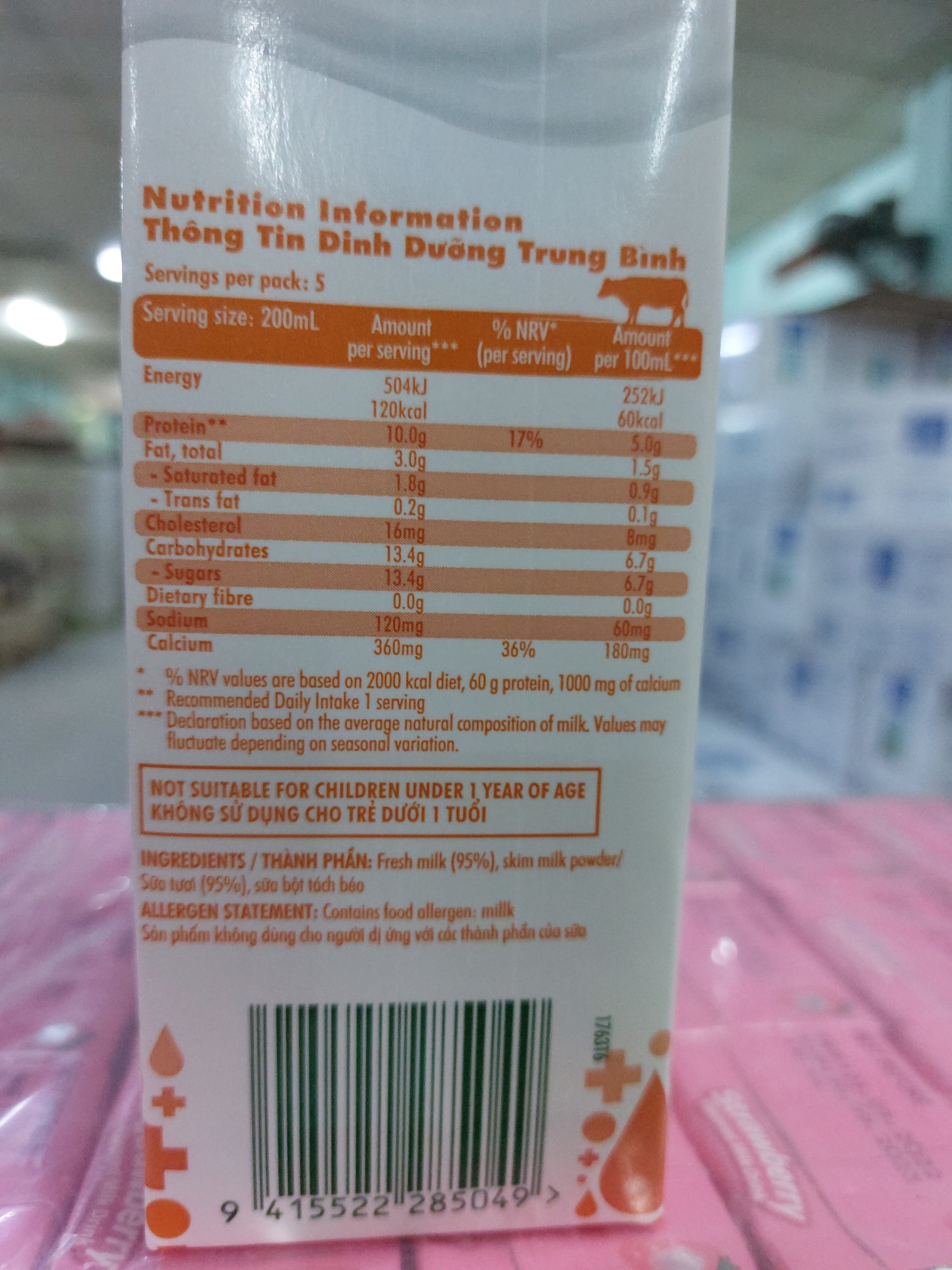 [1 Hộp] Sữa Meadow Fresh Giàu CANXI MAX 1L