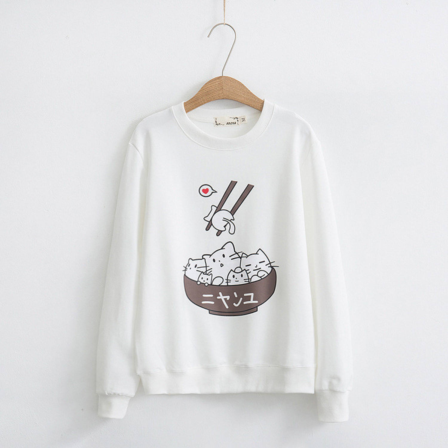 Áo Sweater nữ in Mèo Cute