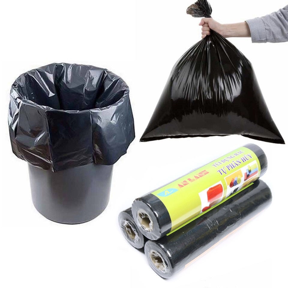 Combo 3 cuộn túi đựng rác đen tự phân huỷ