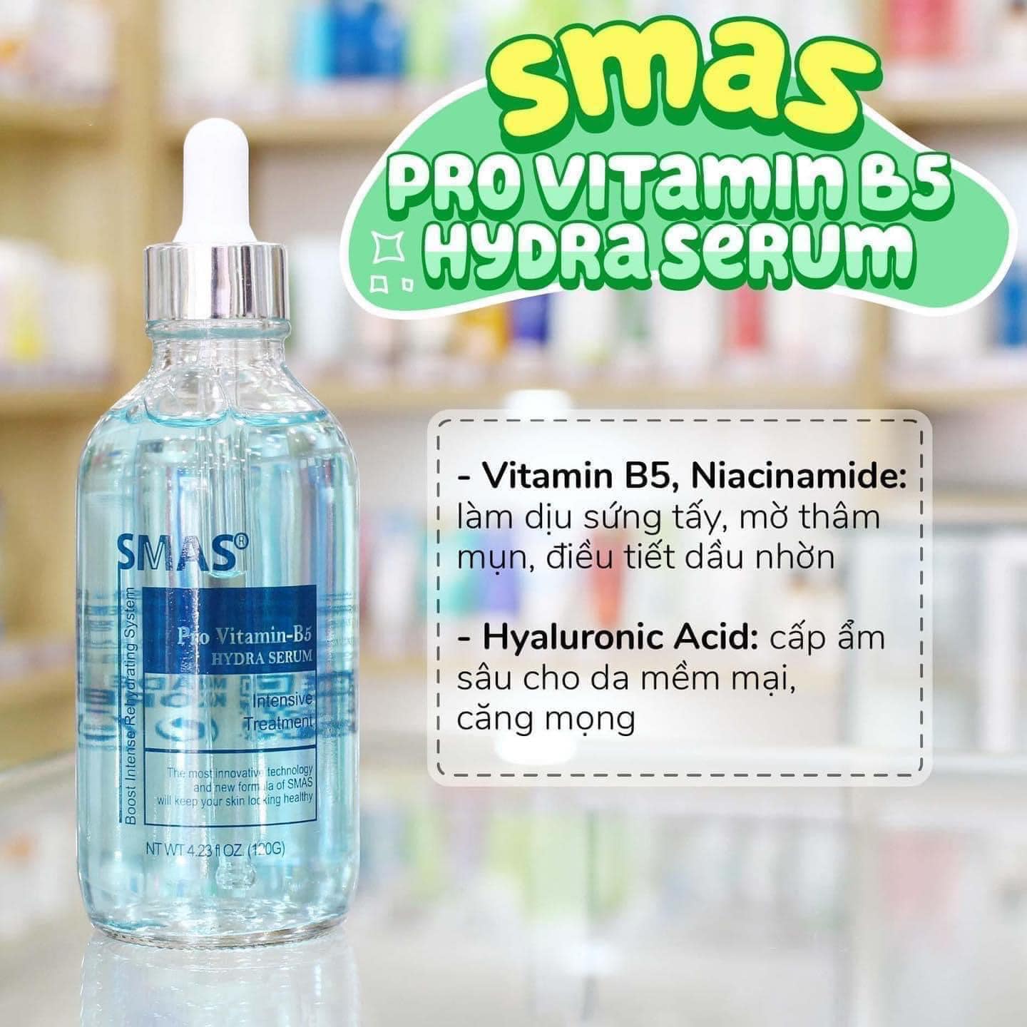 Tinh chất phục hồi Smas Pro Vitamin B5 Hydra Serum 120ml [Hàng Công Ty]
