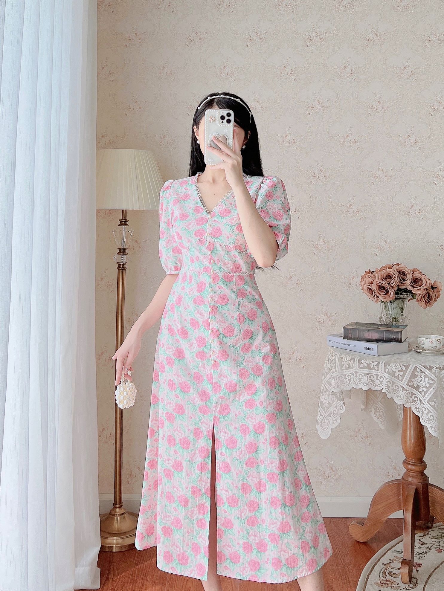 De Leah - Đầm Ôm A Midi Can Ren - Thời Trang Thiết Kế