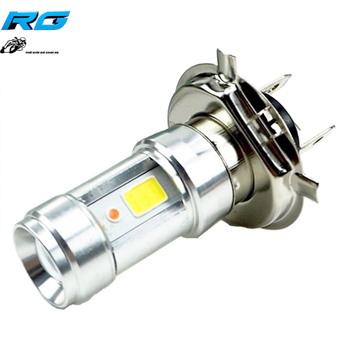 [HCM]Đèn pha led 3 chân H4 E01C 1 cái ánh sáng trắng xanh