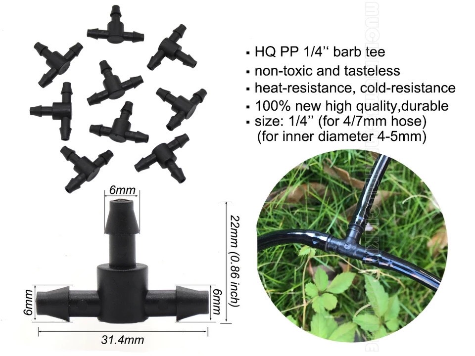 [HCM]30 cái Tê chia ống 6mm ống 7mm