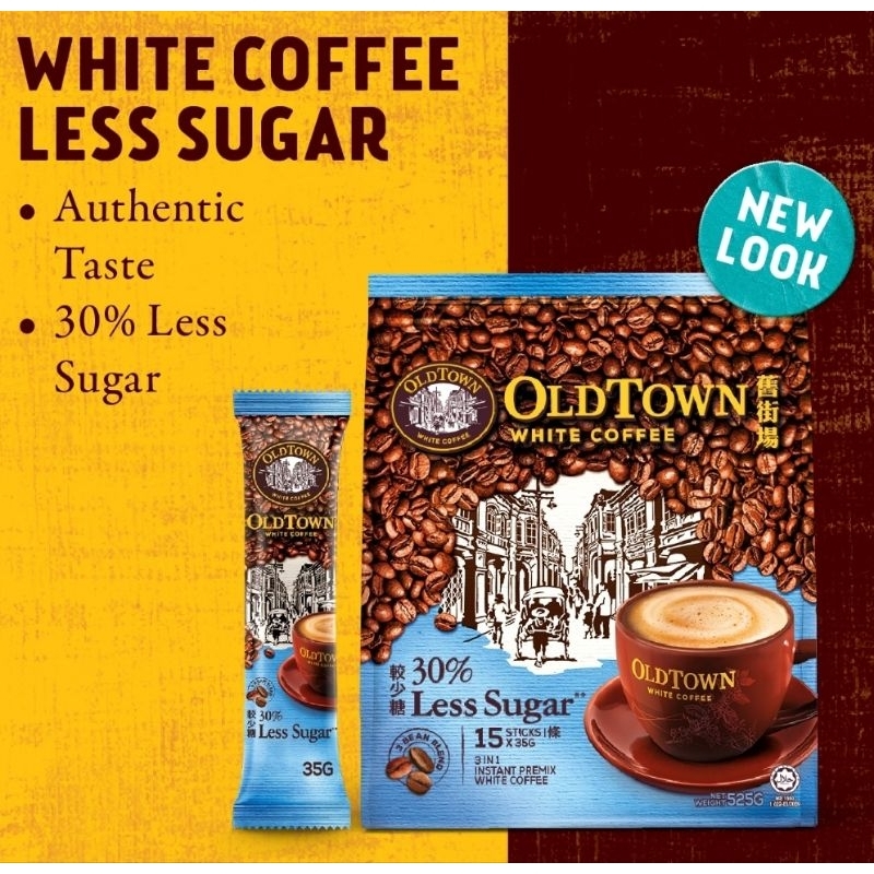( Bao Bì Mới )Cà phê trắng OldTown Less Sugar Malaysia