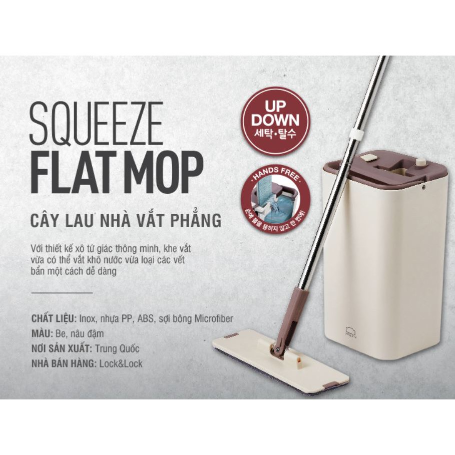 [HCM]Bộ Cây Lau Nhà Lock&Lock Squeeze Flat Mop ETM471