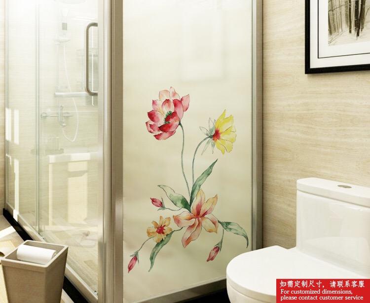 [HCM]Decal Dán Kính Cao Cấp - Hoa Sen đỏ ( 60x116 )-DK1091