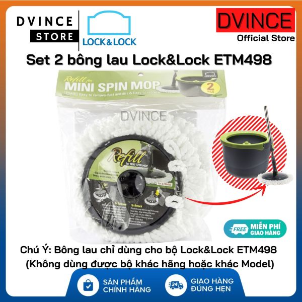 2 Bông lau nhà LOCK & LOCK ETM451 dùng cho bộ LOCK & LOCK ETM498 - Hàng Chính Hãng | DVINCE Store