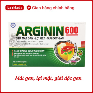 Viên uống ARGININ600 - Cà gai leo, actiso, tỏi đen, diệp hạ châu - Giúp giải độc gan, mát gan, lợi mật, tăng cường chức năng gan hiệu quả - Hộp 60 viên chuẩn GMP Bộ Y tế thumbnail