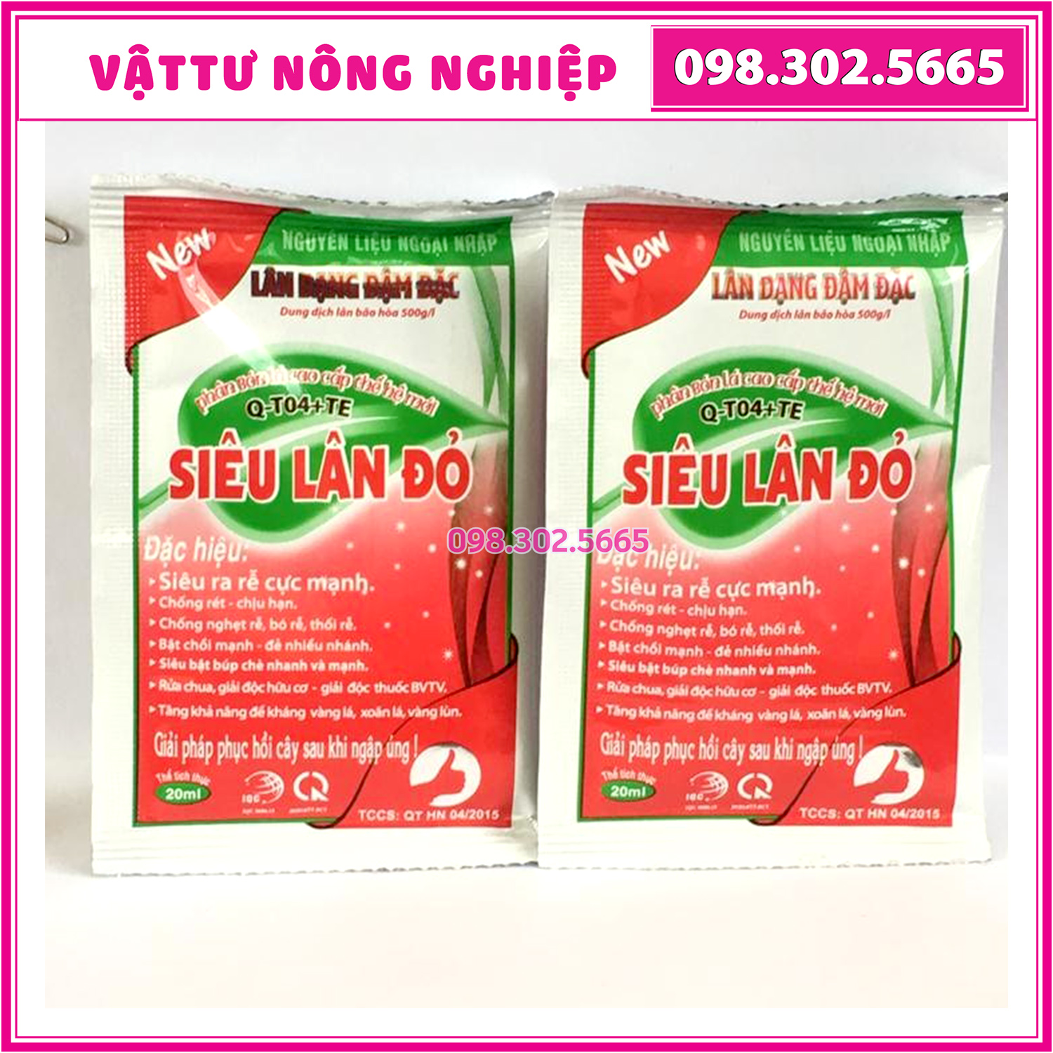 Phân bón siêu lân đỏ dạng dung dịch gói 20ml