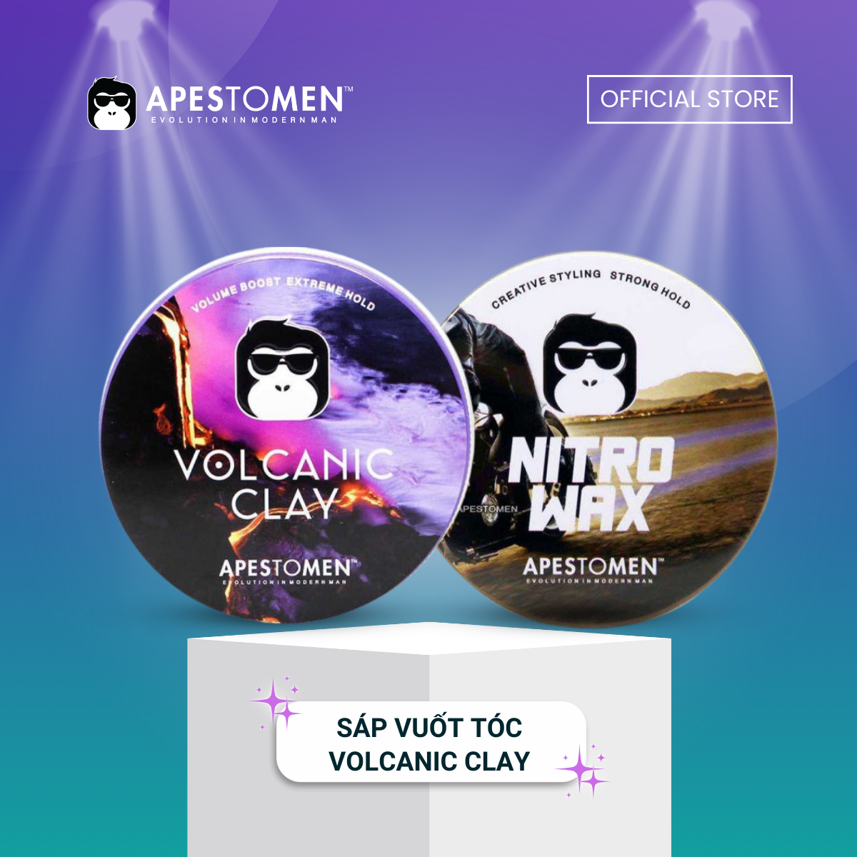Bộ 2 Sáp Vuốt Tóc APESTOMEN Volcanic Clay và Nitro Wax