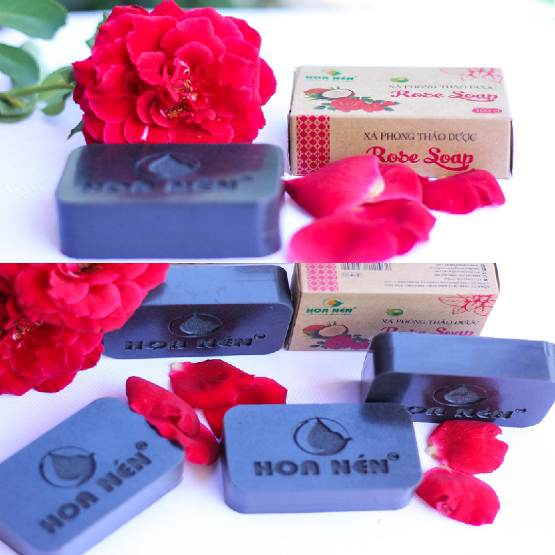 Xà phòng thảo dược Rose Soap Hoa Nén 100g